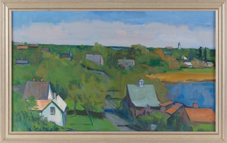 SALVATORE DEL DEO (Massachusetts, 1928-), Pond Village, Truro, Massachusetts., Oil on canvas, 16" x