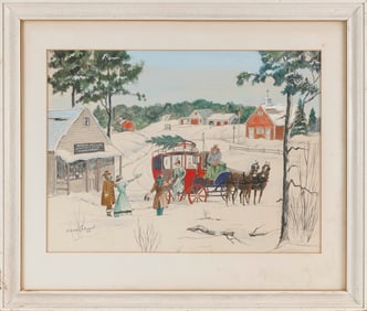 VERNON HERBERT COLEMAN (Massachusetts/Connecticut, 1898-1978), "Harbor Village Country Store