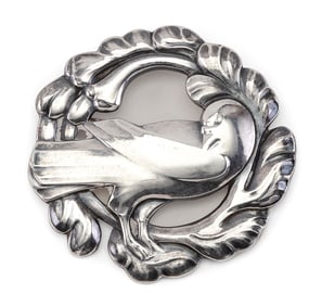 GEORG JENSEN "DOVE" STERLING SILVER BROOCH Denmark, Mid-20th Century Approx. 24.2 grams.