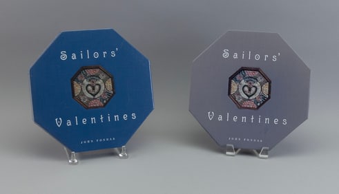 TWO COPIES OF BOOK "SAILORS' VALENTINES" 21st Century Books 9" x 9". Boxes 10" x 10".