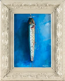 PETER ARMAND LAJOIE (Massachusetts, Contemporary), Lure., Oil on canvas board, 7" x 5". Framed 9.5"