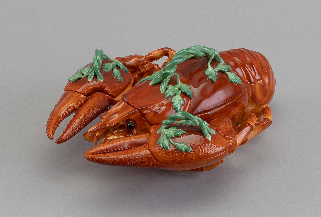 LOBSTER PLATTER AFTER MEISSEN Contemporary Height 4". Length 9". (1 of 3)