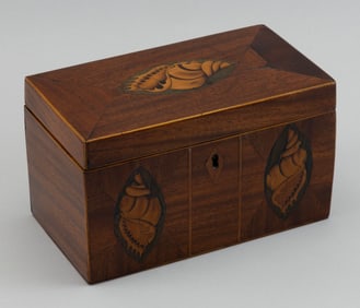 ENGLISH TEA CADDY 19th Century Height 5". Width 8". Depth 4.5".
