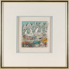 JAMES RIZZI (New York, 1950-2011), "The Lift"., Three-dimensional screenprint, 5.75" x 5.5" sight.