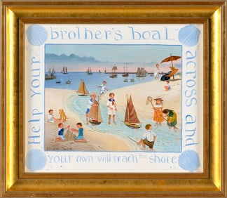 ELIZABETH MUMFORD (Massachusetts, 1950-2020), "Help your brother's boat across and your own will