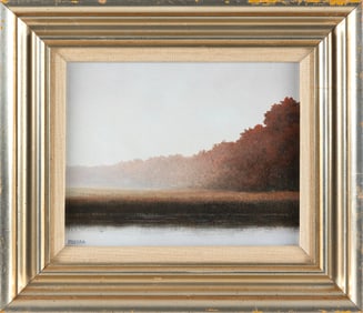 ROBERT KOZORA (Massachusetts/Rhode Island, 1935-2020), Marsh view., Oil on canvas, 8" x 10". Framed