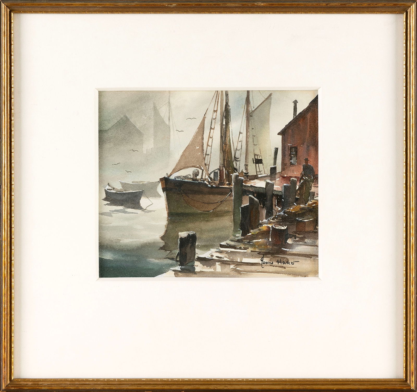 JOHN CUTHBERT HARE (Massachusetts/Florida, 1908-1978), "Morning Fog, Cape Cod"., Watercolor on (1 of 2)