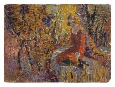 CHARLES FRANK ARCIERI (California/New Jersey, 1885-1945), "Dorothy - Alaska"., Oil on board, 6.25" x
