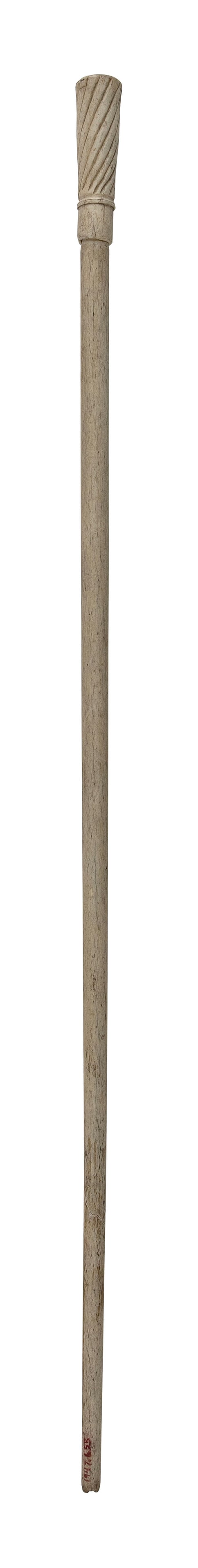 WHALEBONE CANE WITH SPIRAL-TWIST CAPSTICK HANDLE 19th Century Length 32".: WHALEBONE CANE WITH SPIRAL-TWIST CAPSTICK HANDLE 19th Century Tapered shaft. Length 32".