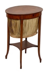 ENGLISH SEWING TABLE 19th Century Height 27.5". Top 15.5" x 20".