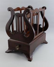 LYRE-FORM CANTERBURY 19th Century Height 18.5". Length 13". Width 18".