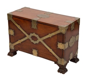BRASS-BOUND CAMPAIGN STYLE CHEST Great Britain, Mid to Late 19th Century