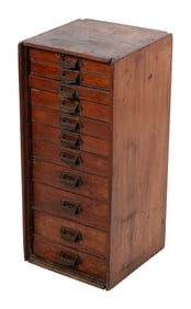 WATCHMAKER'S CABINET Late 19th Century Height 30.75". Width 13.5". Depth 13.75".