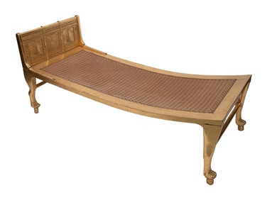 EGYPTIAN REVIVAL RECAMIER Late 19th/Early 20th Century Height 30.75". Length 69.5". Width 31".