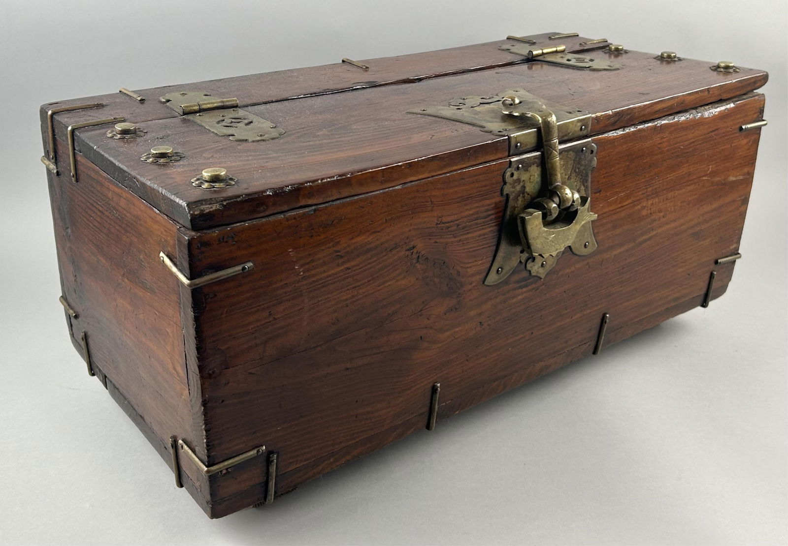 CHINESE HARDWOOD STORAGE BOX 20th Century Height 10". Width 22". Depth 10.5". (1 of 3)