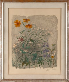 BEN SHAHN (New York, 1898-1969), The Gestures of the Little Flowers., Color lithograph, 20" x 16".