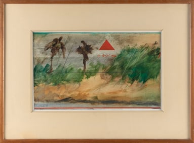 WULF ERICH BARSCH (Utah/Germany, 1943-), "The Perfect One"., Mixed media on paper, 14" x 22.5".