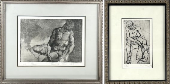 TWO FIGURAL PRINTS 20th Century