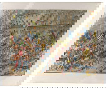 JACK PAUL MAROON (America, 1919-2008), New York City parade., Watercolor on paper, 20.5" x 28.5"