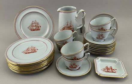 COPELAND SPODE "TRADEWINDS" DESSERT SET 20th Century