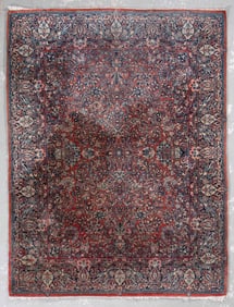 SAROUK RUG: 6'0" X 7'11" Mid-20th Century