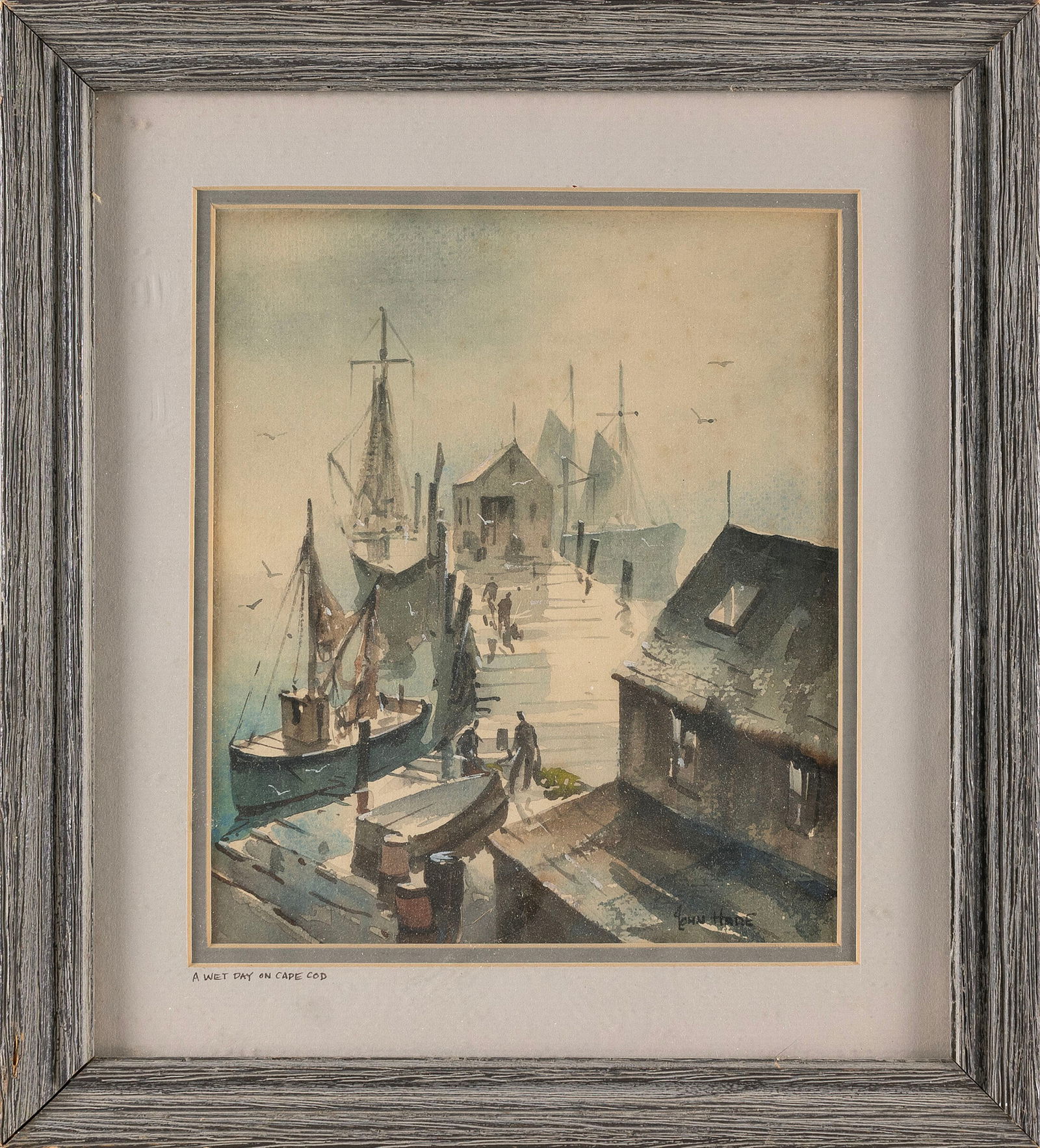 JOHN CUTHBERT HARE (Massachusetts/Florida, 1908-1978), "A Wet Day on Cape Cod"., Watercolor on (1 of 2)