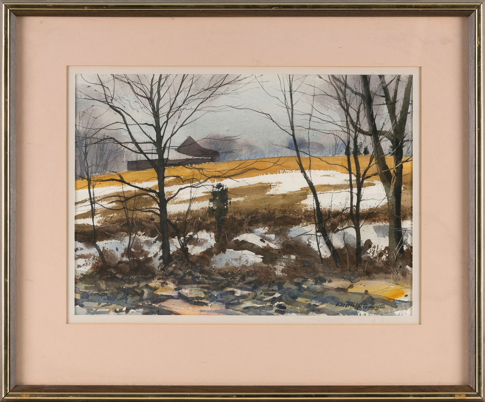 RANULPH BYE (Pennsylvania/New York/New Jersey, 1916-2003), "Winter River Bank", Stockton, New (1 of 2)