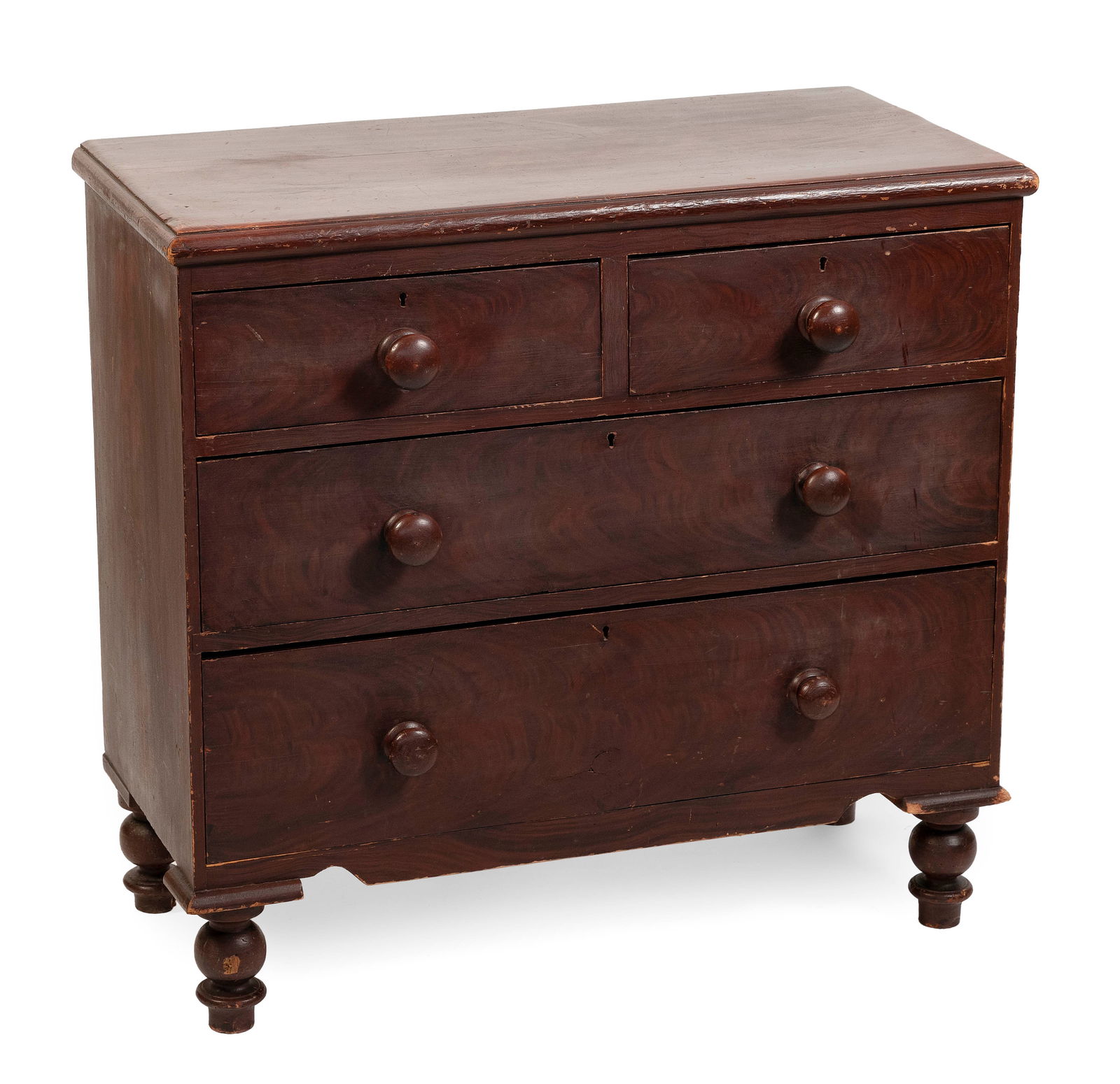 GRAIN-PAINTED PINE BUREAU Early 20th Century Height 32". Width 34.5". Depth 16". (1 of 1)