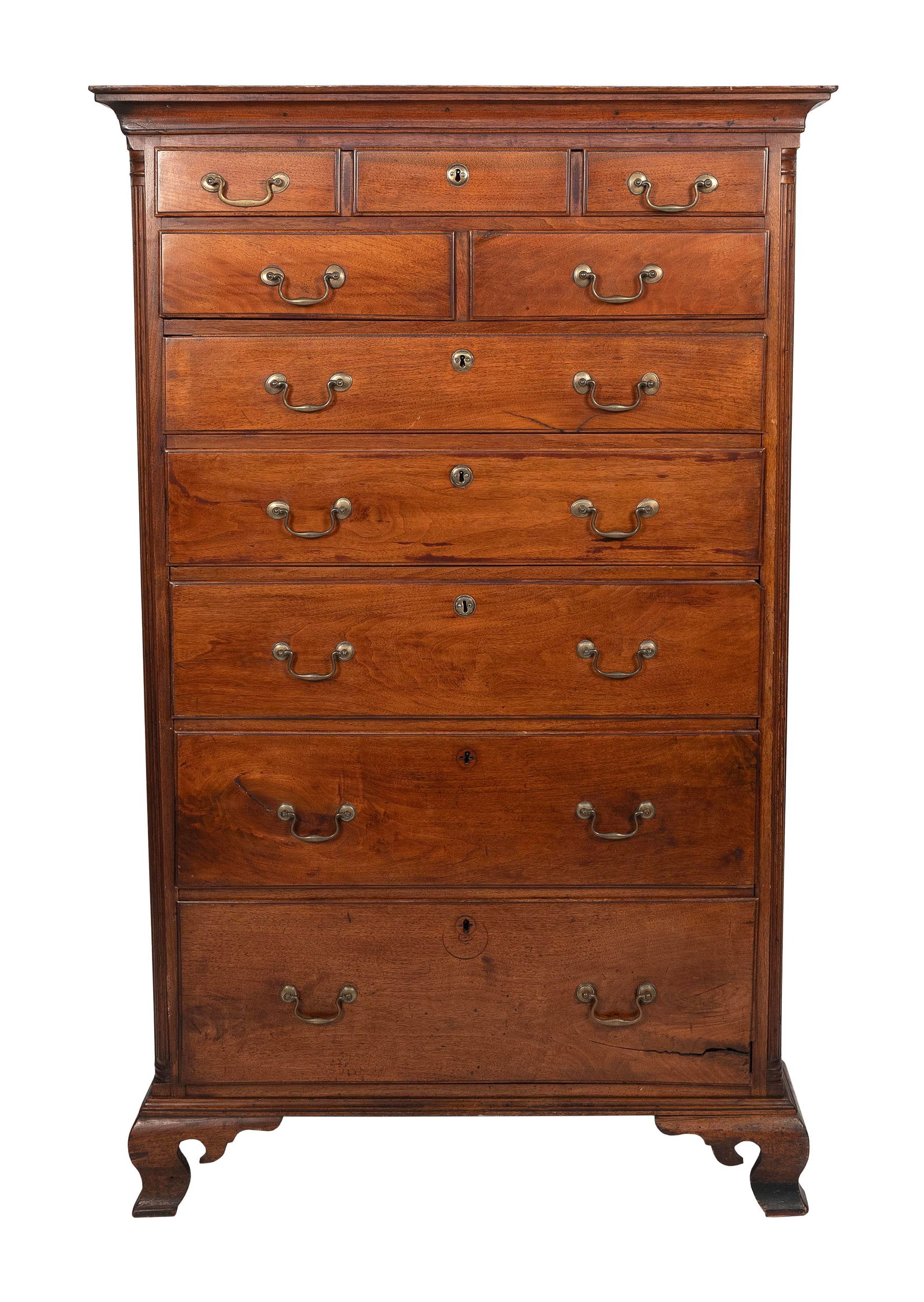PENNSYLVANIA TALL CHEST Late 18th Century Height 67". Width 39". Depth 23". (1 of 2)