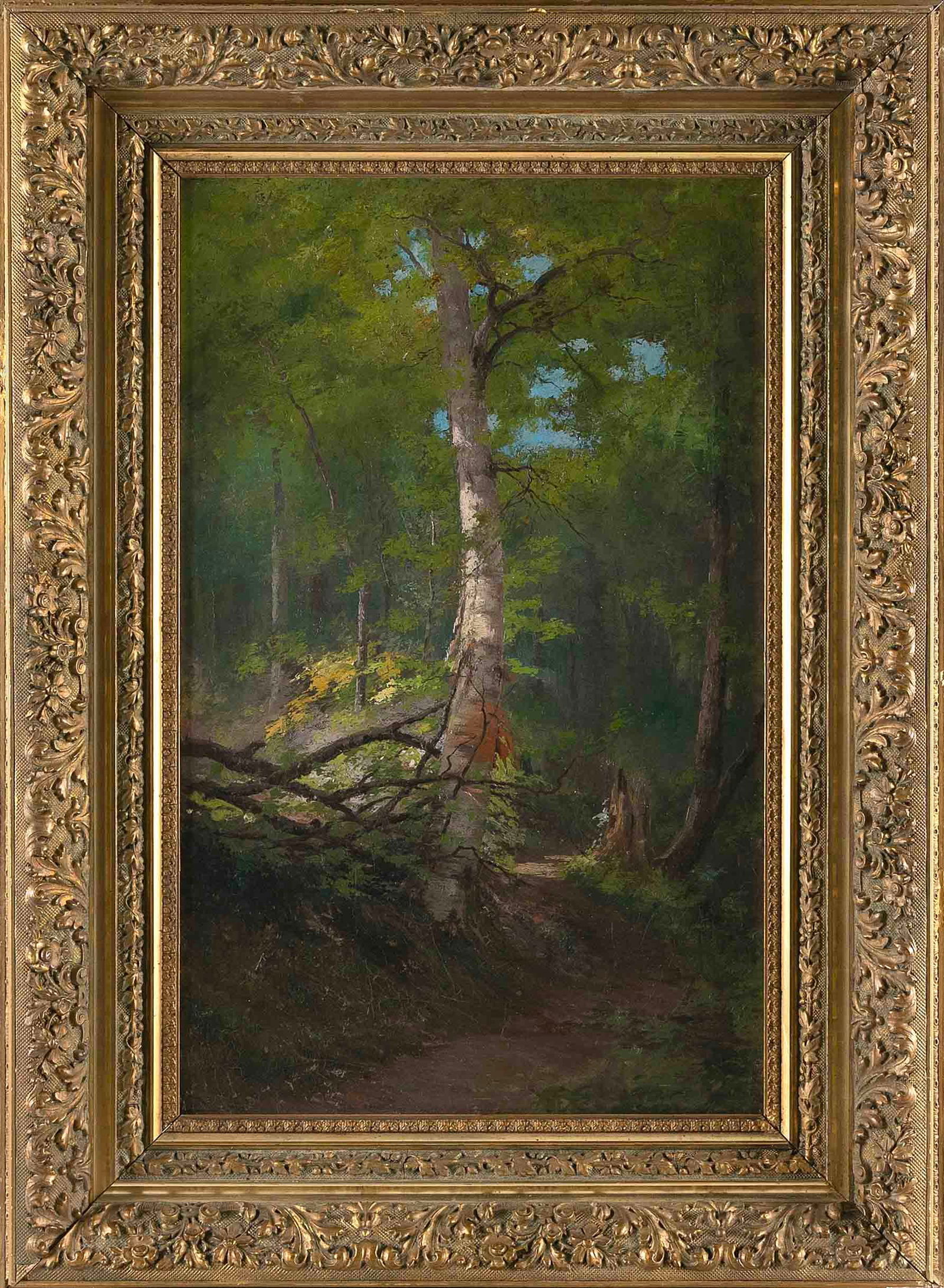 EDWARD HILL (New Hampshire/California/Oregon, 1843-1923), A forest path., Oil on canvas, 26" x (1 of 2)