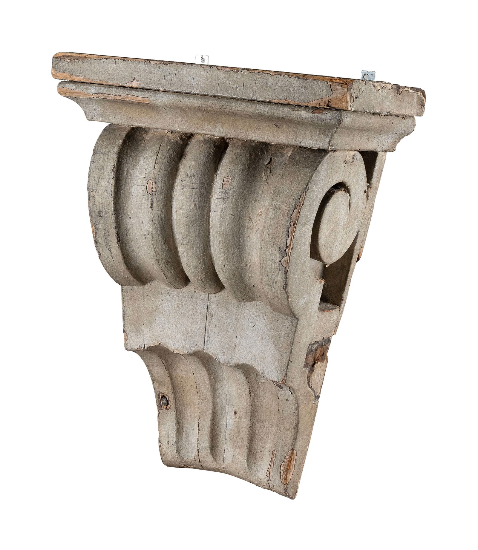 CARVED AND PAINTED ARCHITECTURAL ELEMENT 19th Century Height 19". (1 of 1)