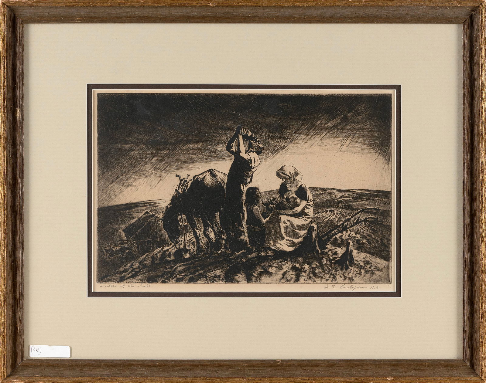 JOHN EDWARD COSTIGAN (Rhode Island/New York, 1888-1972), "Workers of the Soil"., Etching, 8.25" x (1 of 2)