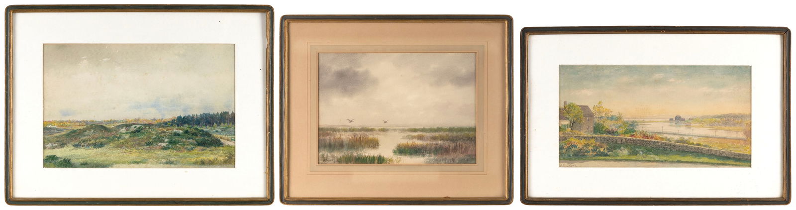 CHARLES RUSSELL LOOMIS (New Jersey/Connecticut/Pennsylvania, 1857-1936), Three landscape watercolors (1 of 5)