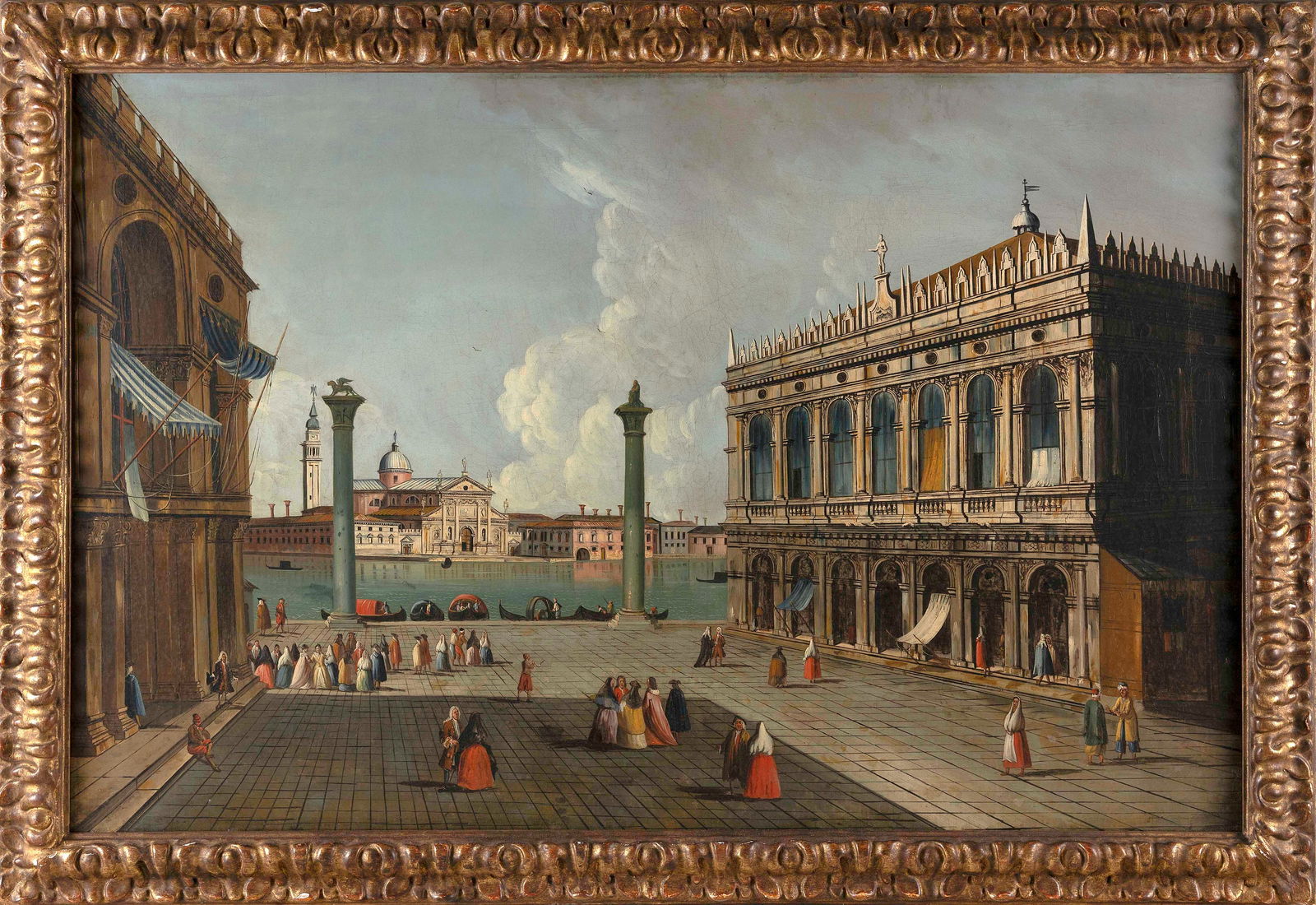 ITALIAN SCHOOL (Early 20th Century,), Piazza San Marco - Venice., Oil on canvas, 28.5" x 43". Framed (1 of 2)