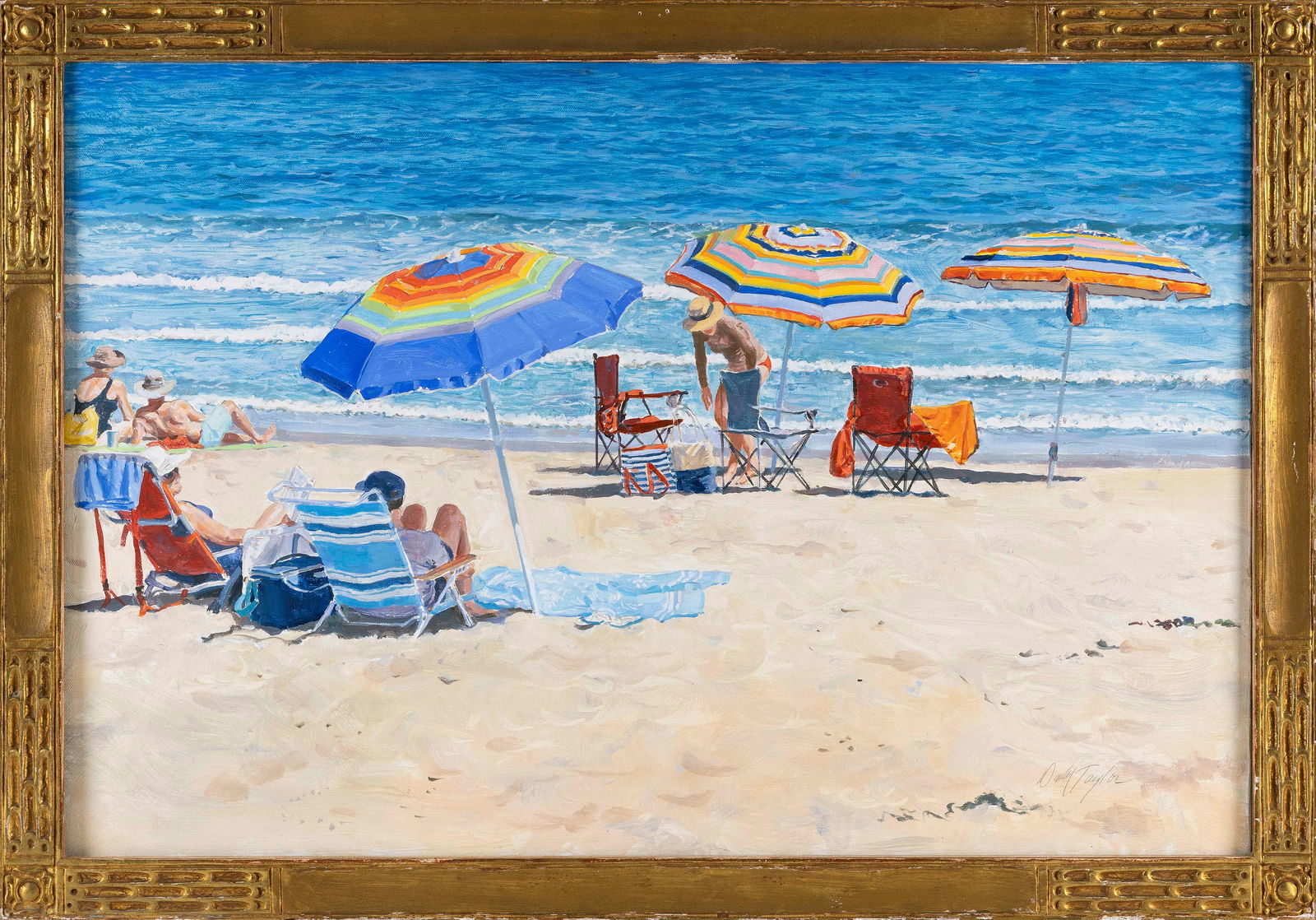 DAHL TAYLOR (New York, 1954-), Day at the beach, Nantucket, Massachusetts., Oil on canvas, 20" x (1 of 2)
