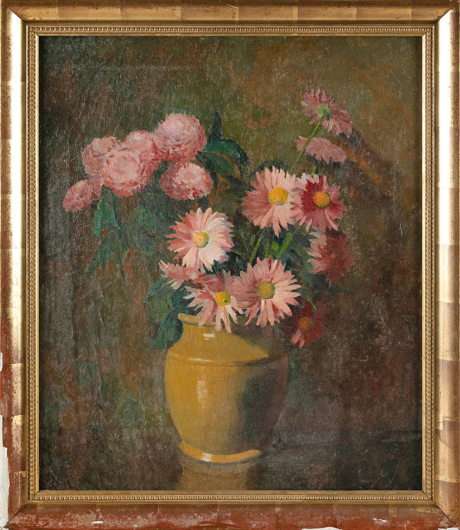 ATTRIBUTED TO CARL HAROLD NORDSTROM (Massachusetts, 1876-1965), Still life of pink flowers in a (1 of 2)
