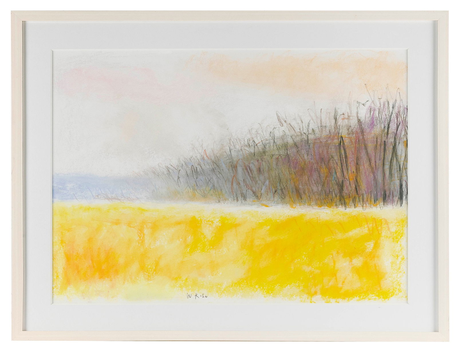 WOLF KAHN New York/Vermont/Germany, 1927-2020. Landscape in yellow. Pastel on paper, 22" x 30".: WOLF KAHNNew York/Vermont/Germany, 1927-2020Landscape in yellow. Signed lower center "W. Kahn".Pastel on paper, 22" x 30". Framed 28" x 36".Provenance:The artist.The Collection of Kevin Rita.