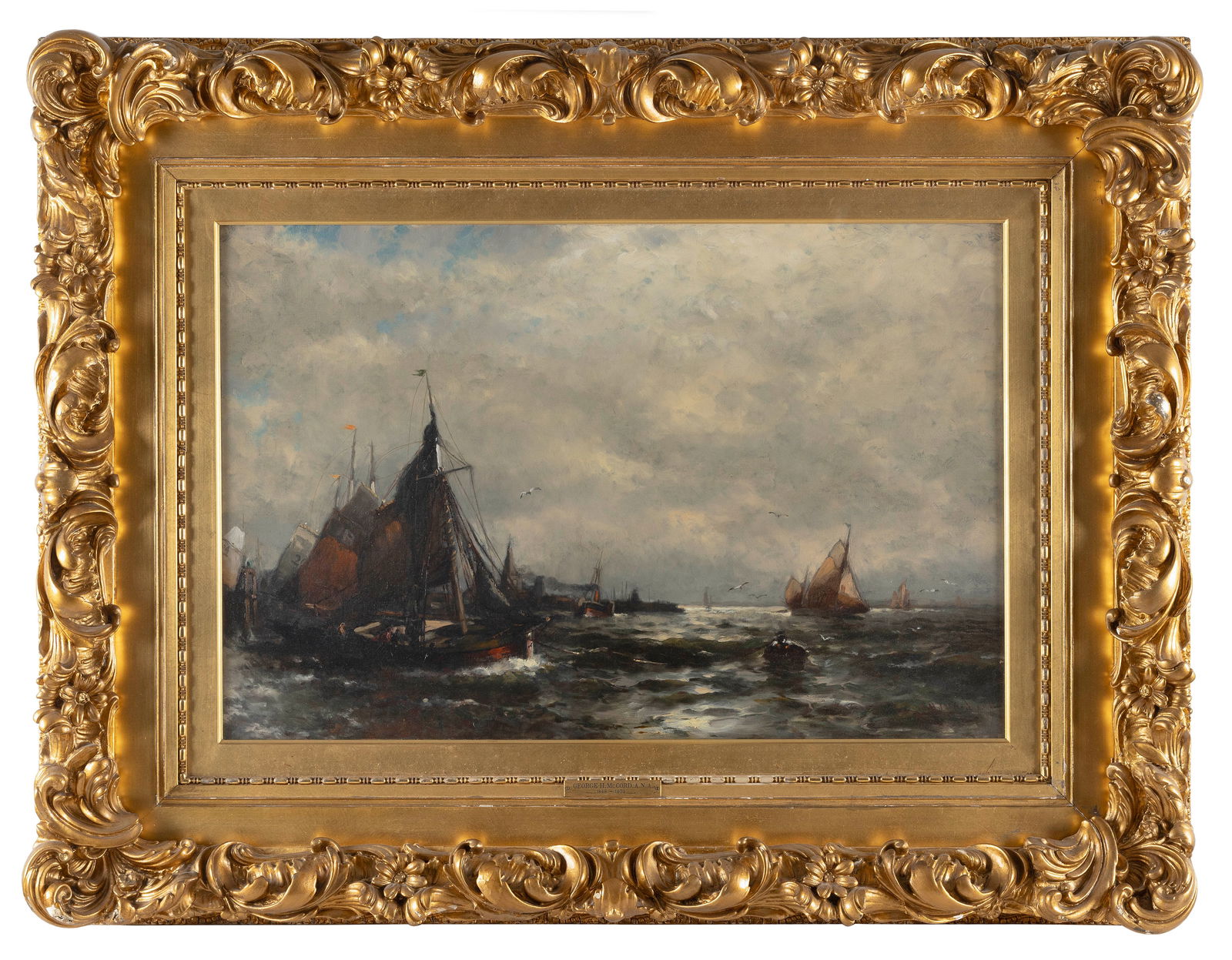 GEORGE HERBERT MCCORD (New York/New Jersey, 1848-1909), Multiple vessels off the Dutch coast., Oil (1 of 2)