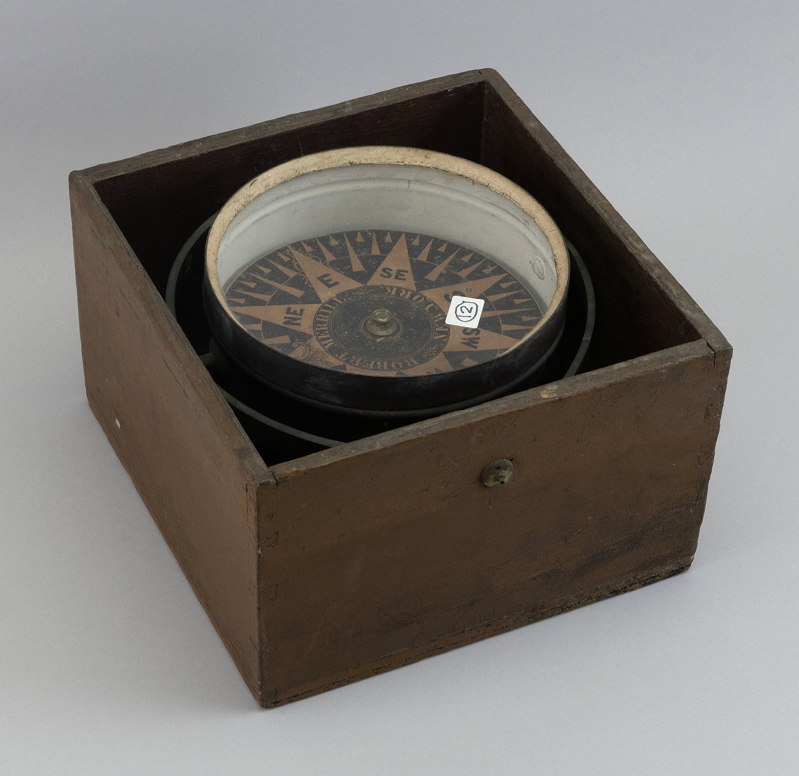 BOXED DRY CARD GIMBALLED COMPASS 19th Century Box height 6.5". Width 9.75". Depth 9.75". (1 of 1)