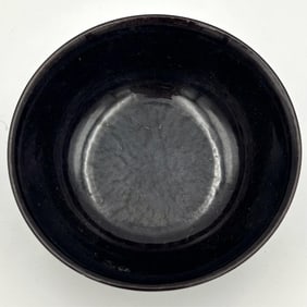 CHINESE EGGPLANT GLAZE PORCELAIN BOWL 19th Century Height 3". Diameter 7".