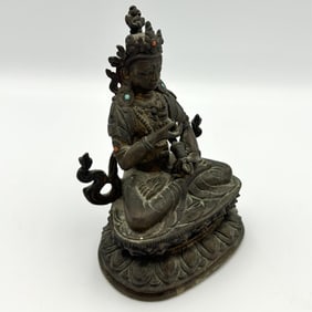 NEPALESE BRONZE FIGURE OF VAJRASATTVA 18th Century Height 5".