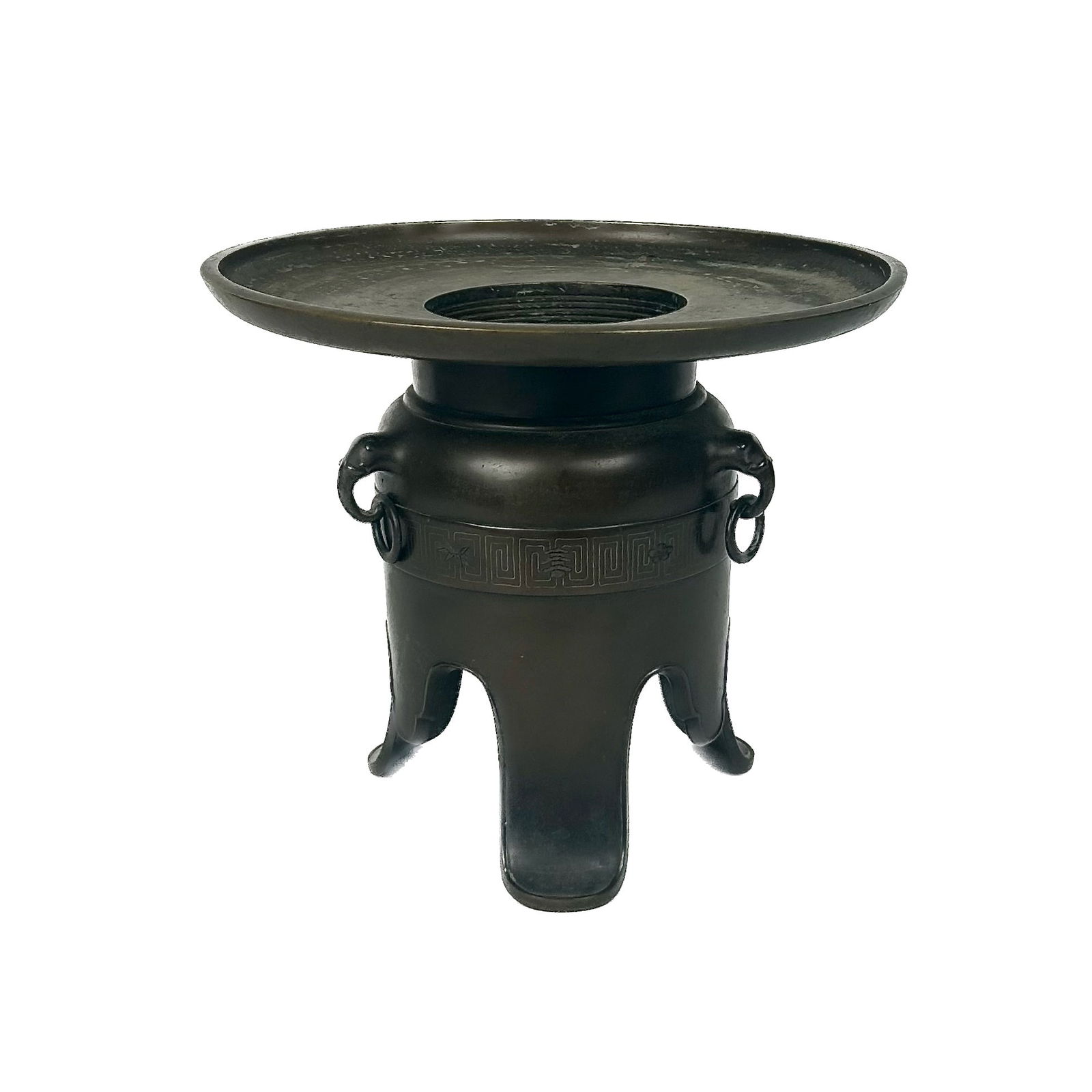 JAPANESE BRONZE TWO-PART USABATA Late Meiji Period Height 10". Diameter at top 12". (1 of 5)