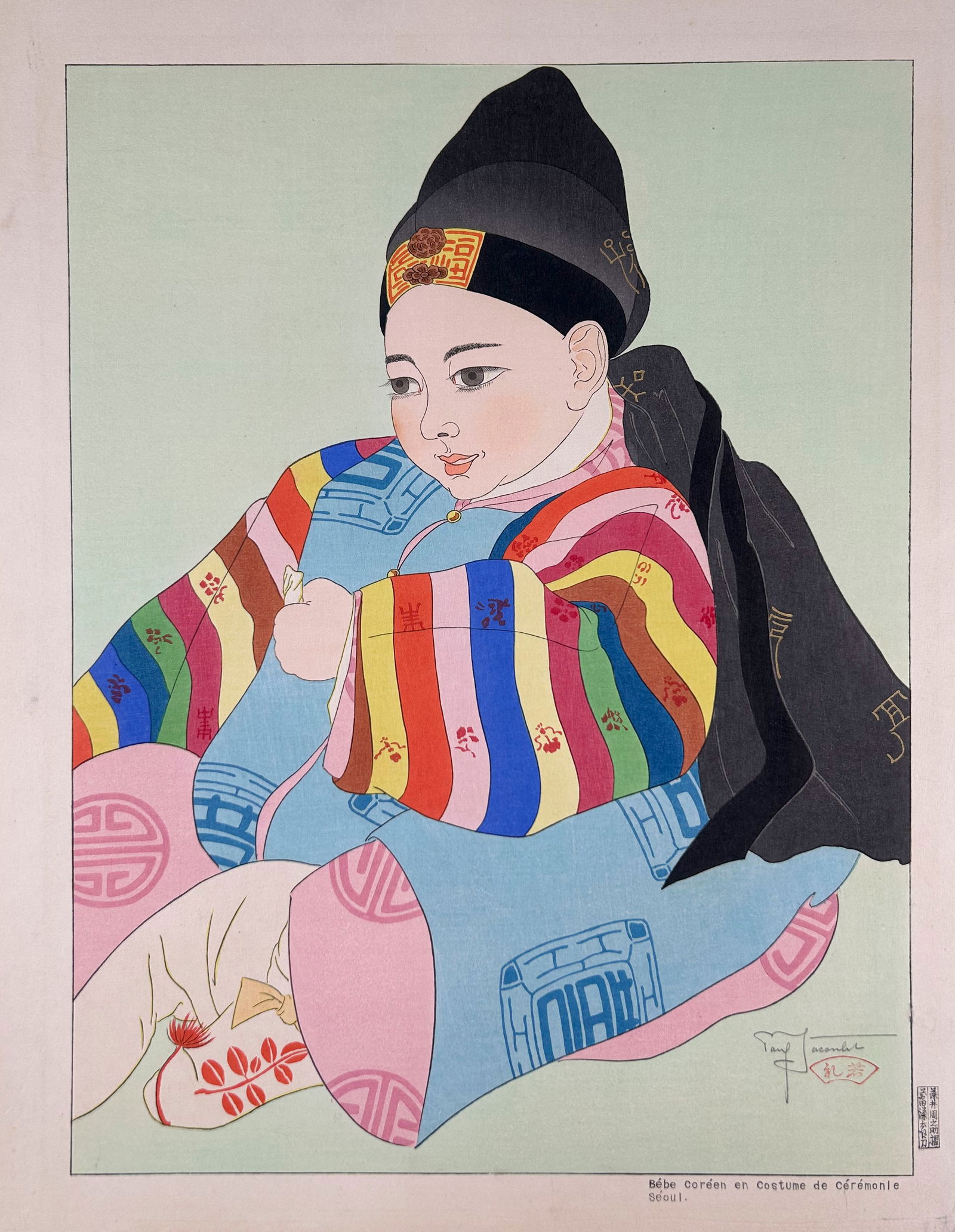 PAUL JACOULET (France/Japan, 1902-1960), Bebe Coreen en Costume de Ceremonie. Seoul. (#11).,