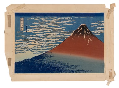 AFTER KATSUCHIKA HOKUSAI (Japan, 1760-1849), Fine Wind, Clear Morning (Red Fuji)., Woodblock print,