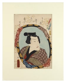 UTAGAWA TOYOKUNI III (Japan, 1786-1865), Actor in Mirror, Looking Right, Woodblock print, oban