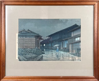 KAWASE HASUI (Japan, 1883-1957), Nissake on Takaido Road., Woodblock print, oban yoko-e, 9.5" x 14"