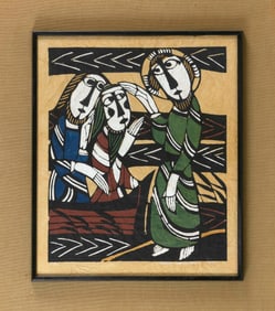 SADAO WATANABE (Japan, 1913-1996), The Three Fishermen., Dai oban yoko-e, 23.5" x 19.5". Framed