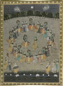 INDIAN PICCHAVAI (PAINTING ON CLOTH) 20th Century Gouache, 45" x 34". Framed 48" x 35".