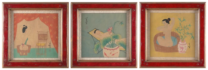 IN THE MANNER OF YONGKAI HU (China, 29th Century), Three views of a nude.