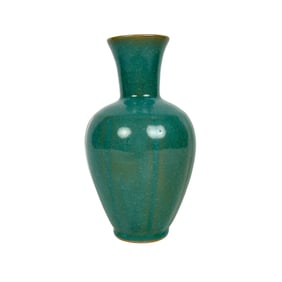 CHINESE TURQUOISE CRACKLEWARE PORCELAIN VASE 19th Century Height 8.5".